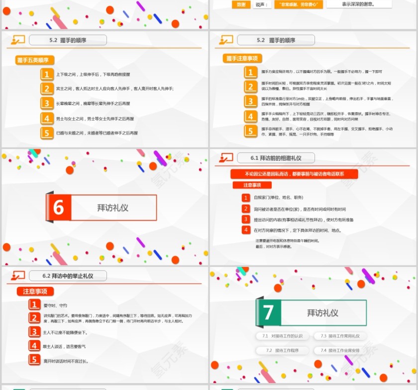 精美全面商务礼仪常识商务礼仪PPT第10张