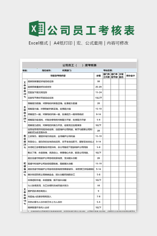 公司员工考核表
