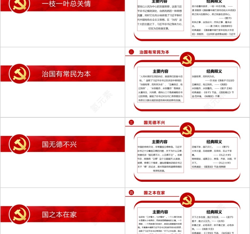 习近平总书记用典党课党建平语近人PPT模板第2张