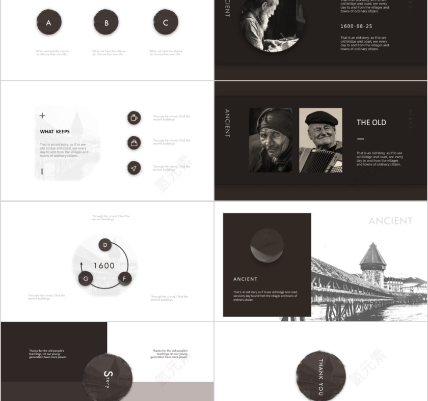 商务欧美ppt模板简约2019高端大气 商业工作汇报时尚极简风素材第2张