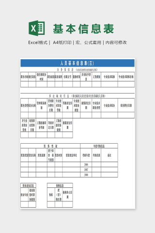 简单大方基本信息表EXcel