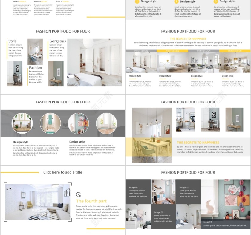 室内设计软装装修装潢家居方案PPT模板动态简约北欧风格案例展示第3张