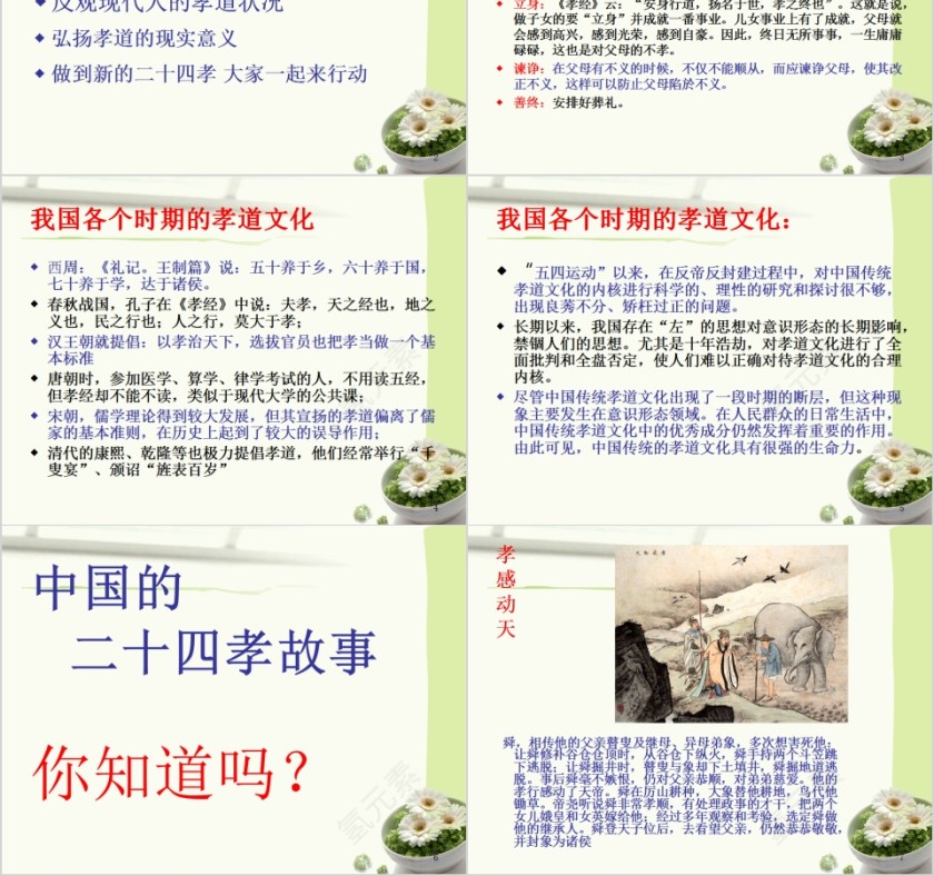 简约传统孝道PPT课件 第2张