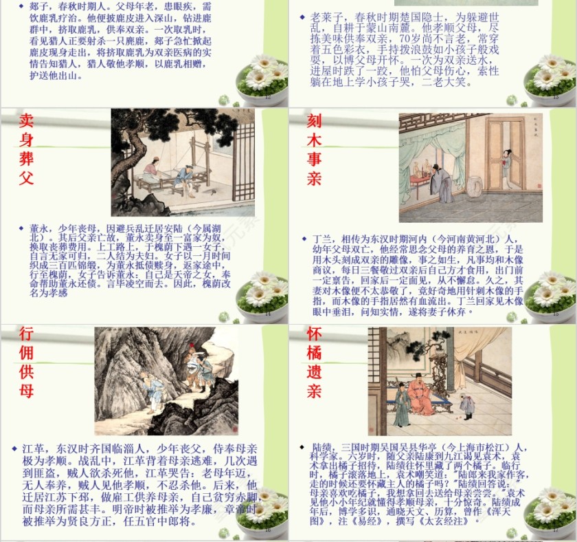 简约传统孝道PPT课件 第4张