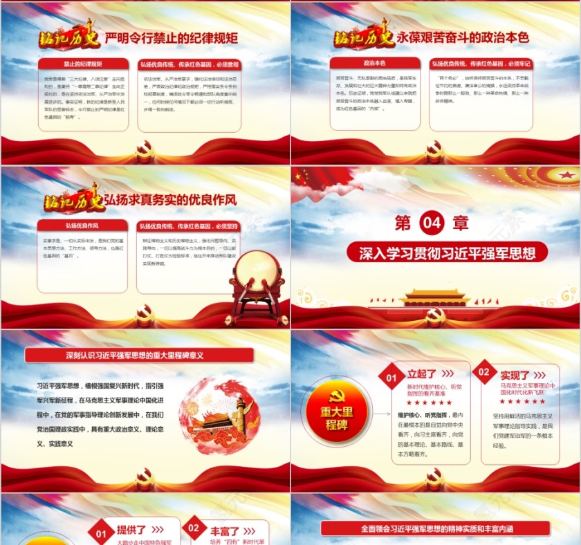 在全军开展传承红色基因担当强军重任主题教育PPT模板第4张
