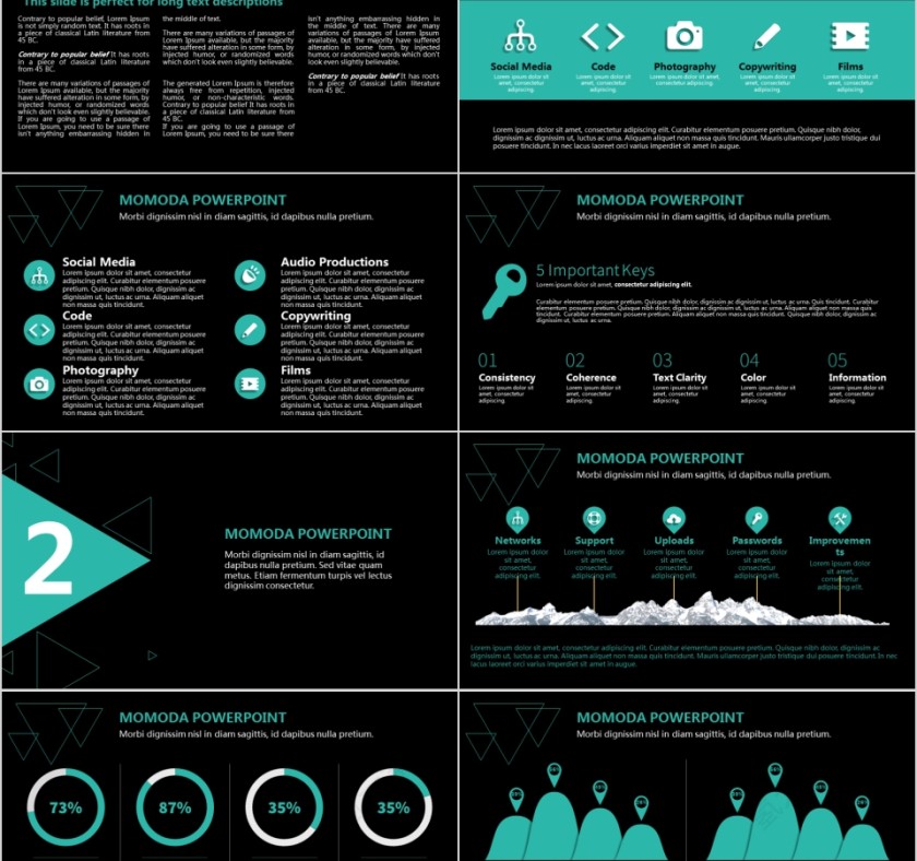商务欧美ppt模板简约2019高端大气 商业工作汇报时尚极简风素材第2张