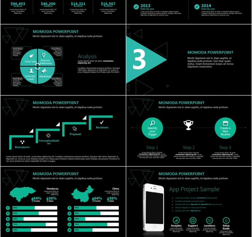 商务欧美ppt模板简约2019高端大气 商业工作汇报时尚极简风素材第3张