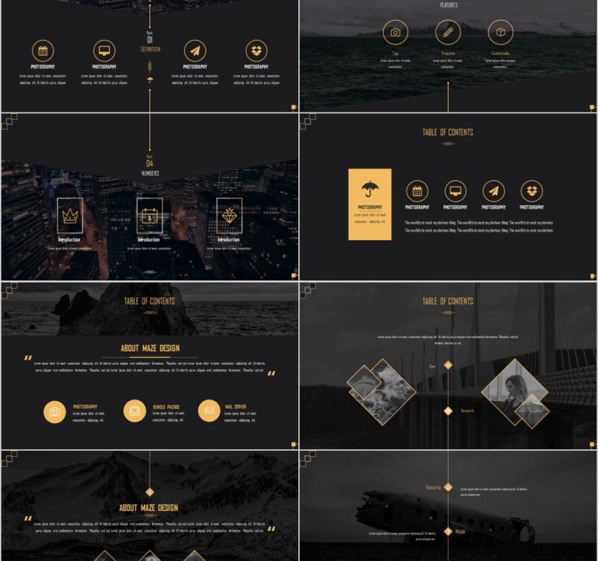 商务欧美ppt模板简约2019高端大气 商业工作汇报时尚极简风素材第2张