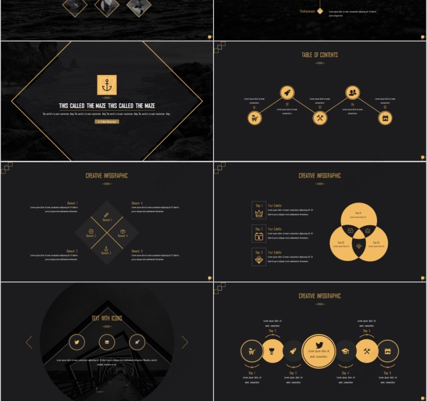 商务欧美ppt模板简约2019高端大气 商业工作汇报时尚极简风素材第3张