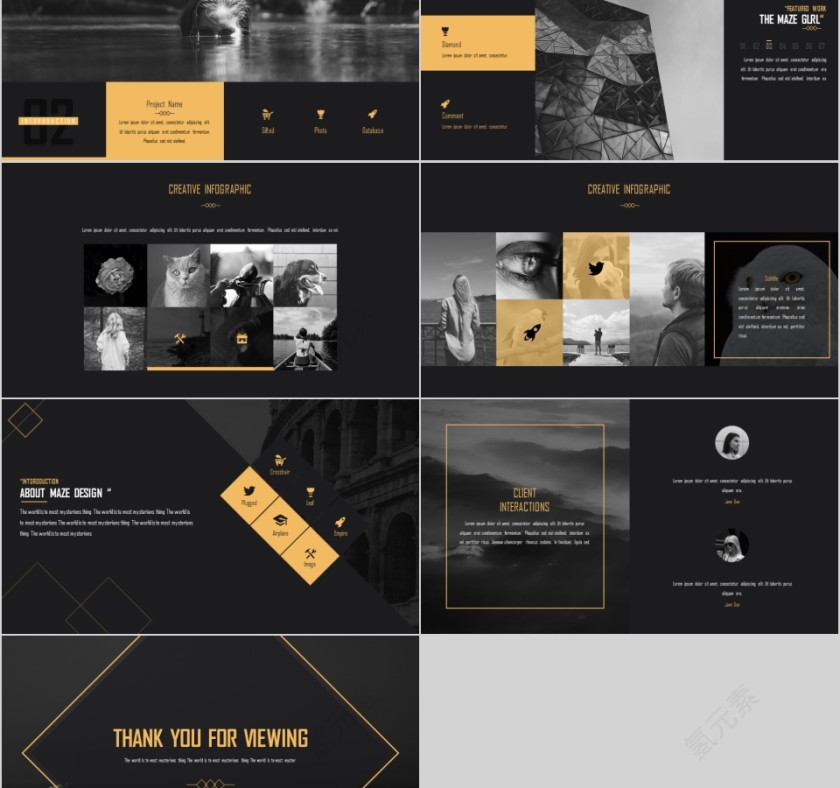 商务欧美ppt模板简约2019高端大气 商业工作汇报时尚极简风素材第5张