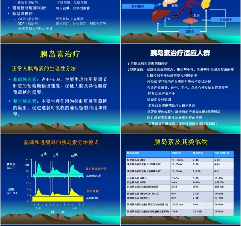 蓝色大气糖尿病的历史ppt模板第12张