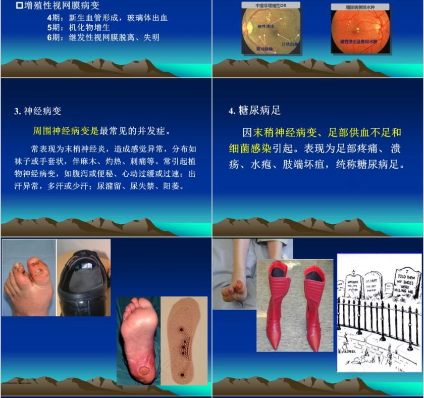 蓝色大气糖尿病的历史ppt模板第8张