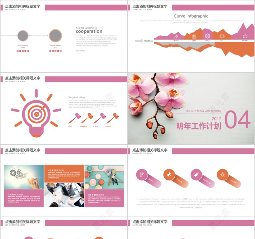 韩范清新淡雅年度工作汇报PPT第4张