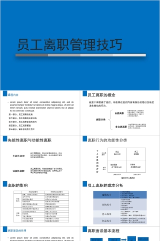 简约员工离职管理技巧ppt模板