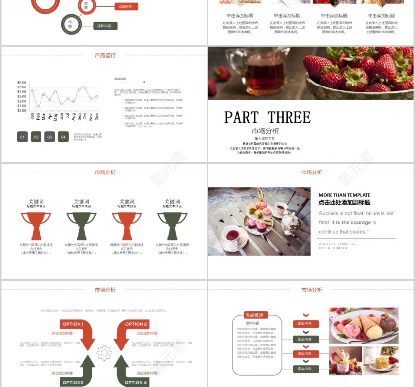 糕点美食PPT模板美食中餐饮PPT模板第3张