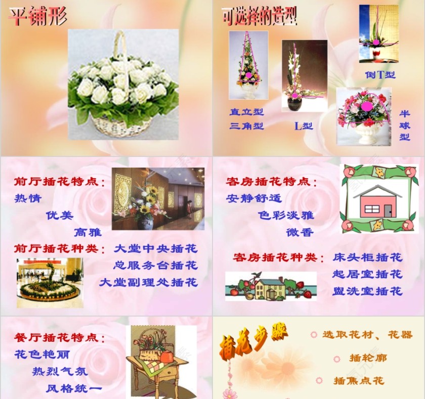 彩色简约大气艺术插花培训课件PPT第13张