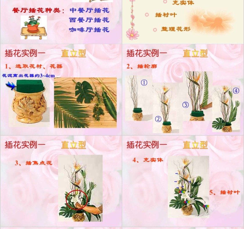 彩色简约大气艺术插花培训课件PPT第14张