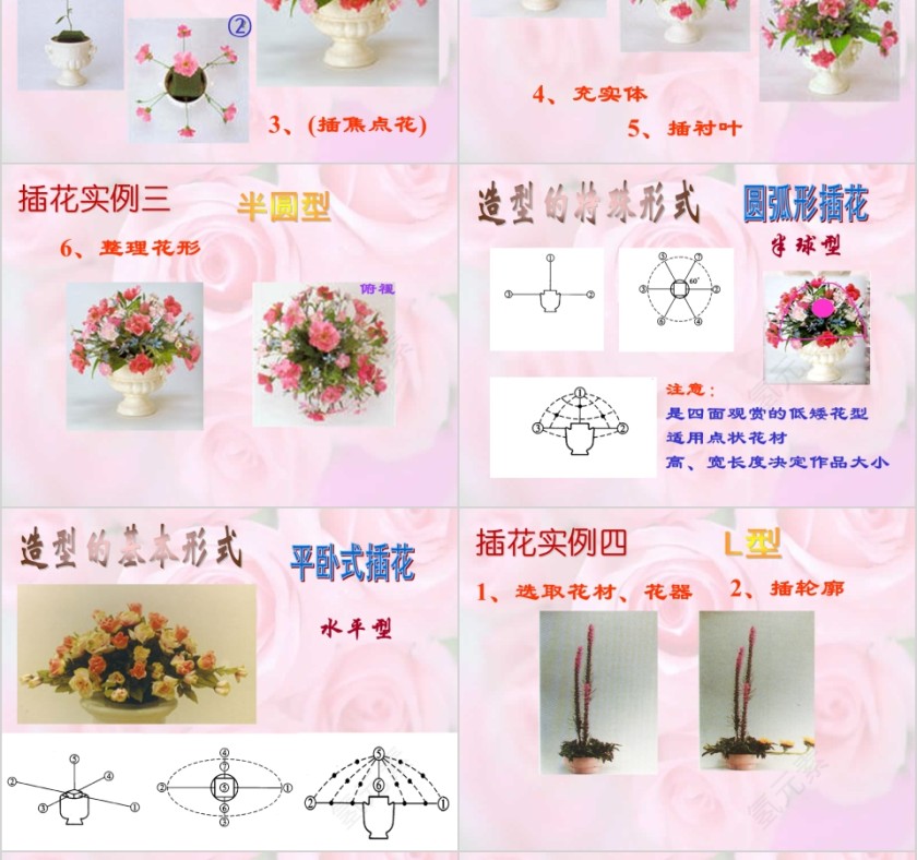 彩色简约大气艺术插花培训课件PPT第16张
