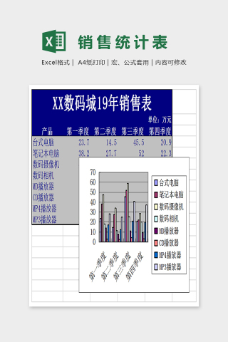 简单大方精美产品销售表Excel