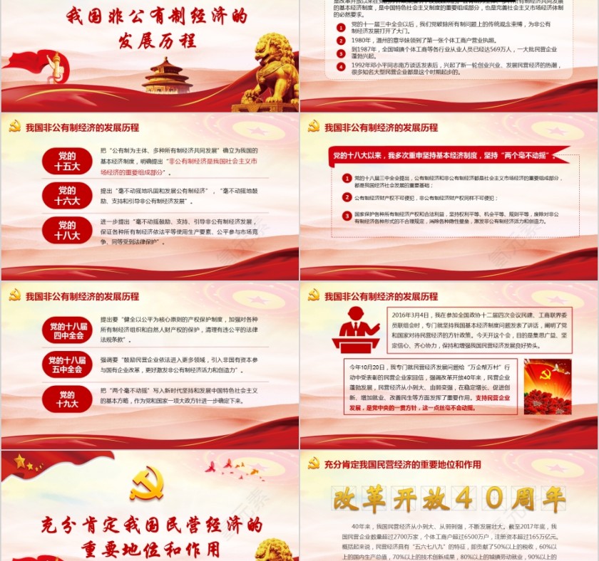 写实风格民营企业座谈会重要讲话PPT模板第2张