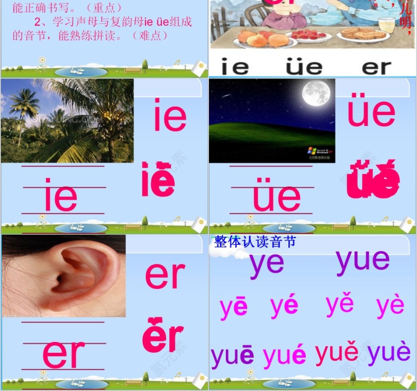 复韵母小学生汉语文拼音PPT课件 第2张