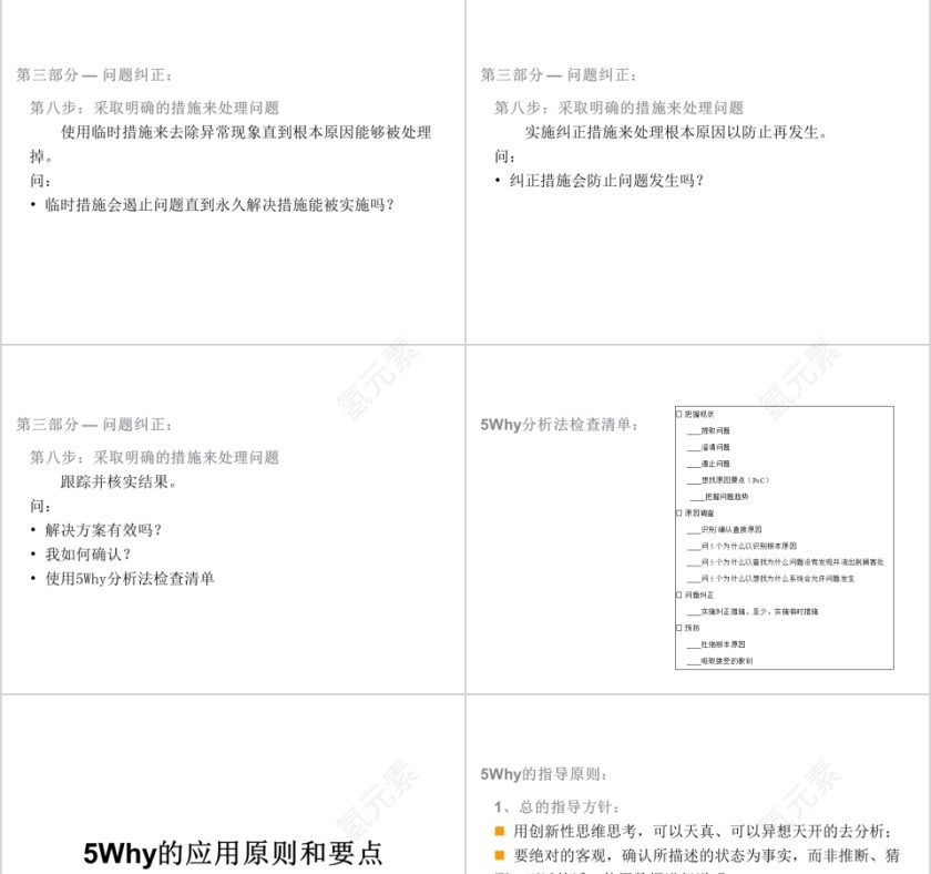 简洁清晰5Why问题分析法ppt模板第9张