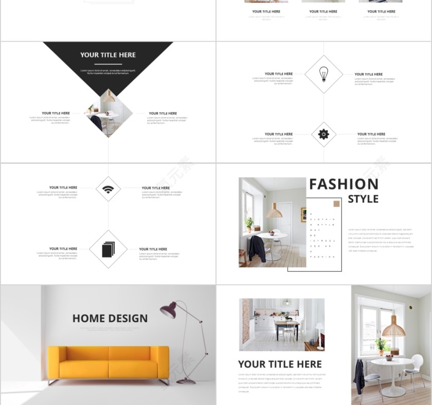 室内设计软装装修装潢家居方案PPT模板动态简约北欧风格案例展示第3张