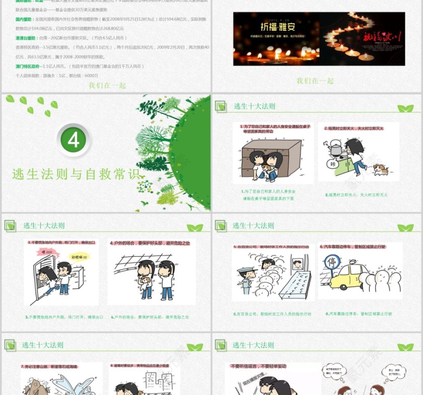 抗震救灾主题班会儿童地震防灾PPT模板第5张