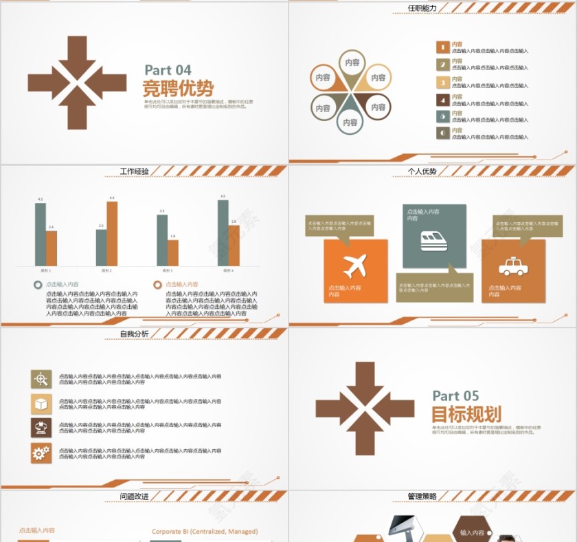 橙色时尚岗位竞聘述职演讲PPT模板 第4张