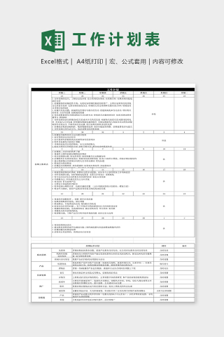 旗舰店五月份运营计划表excel模板