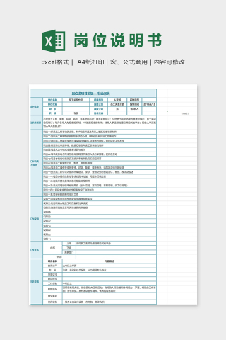 高端专业岗位说明书模版非业务类