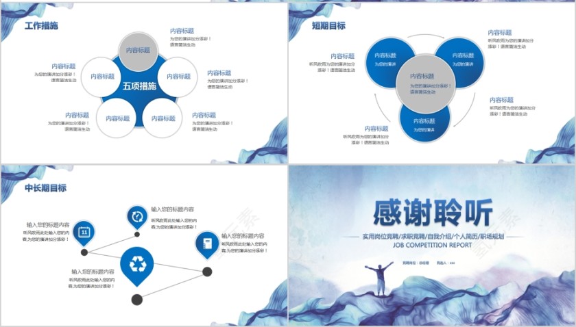 蓝色大气岗位竞聘报告PPT模板第4张