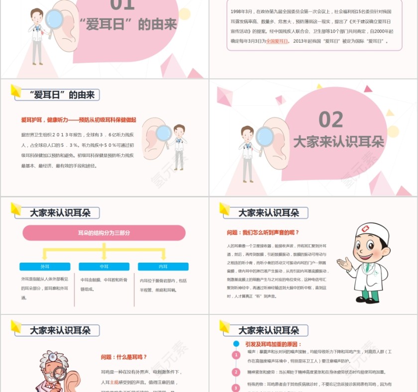 全国爱耳日健康讲座PPT模板   第2张