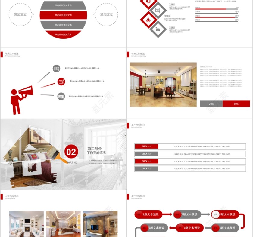 室内设计软装装修装潢家居方案PPT模板动态简约北欧风格案例展示第2张