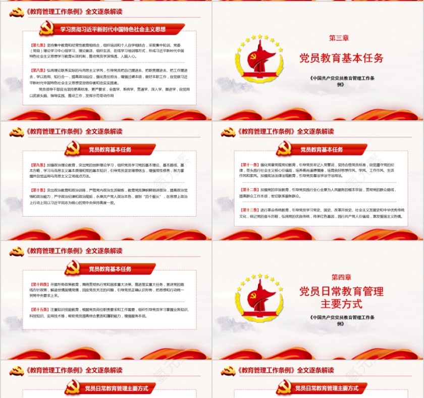 中国共产党党员教育管理工作条例PPT模板第4张