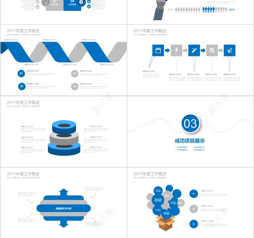 蓝色简约财务总结报告ppt投资分析报告PPT模板第3张
