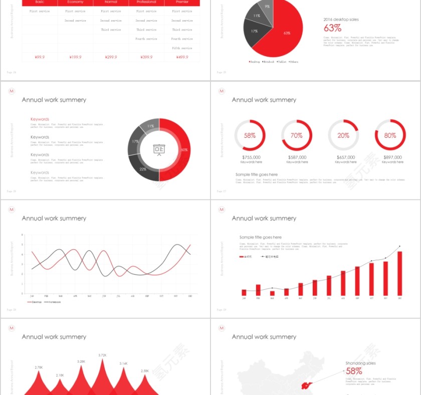 商务欧美ppt模板简约2019高端大气 商业工作汇报时尚极简风素材第5张