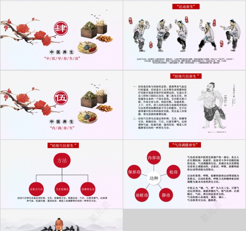 中国风中医保健四季养生ppt模板第4张