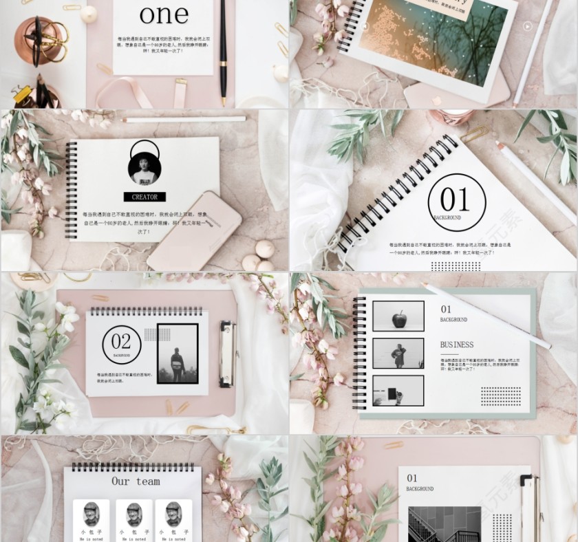 简约线条粉色少女心产品介绍PPT模板第2张