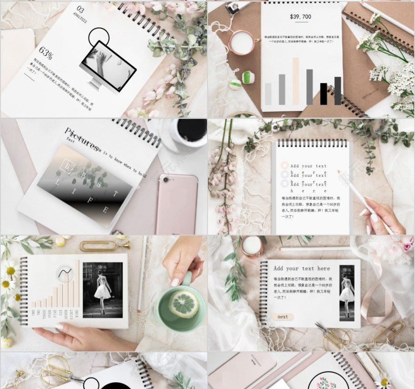 简约线条粉色少女心产品介绍PPT模板第4张