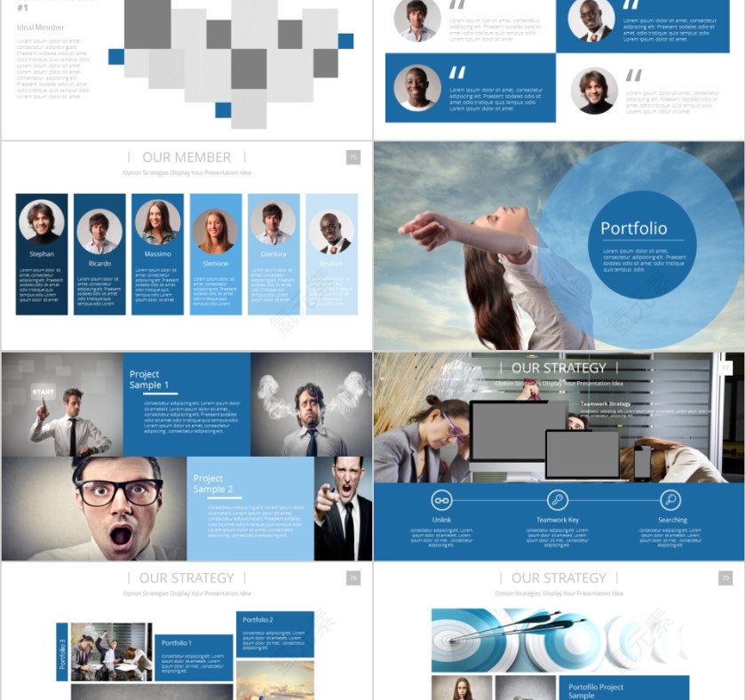 商务欧美ppt模板简约2019高端大气 商业工作汇报时尚极简风素材第2张