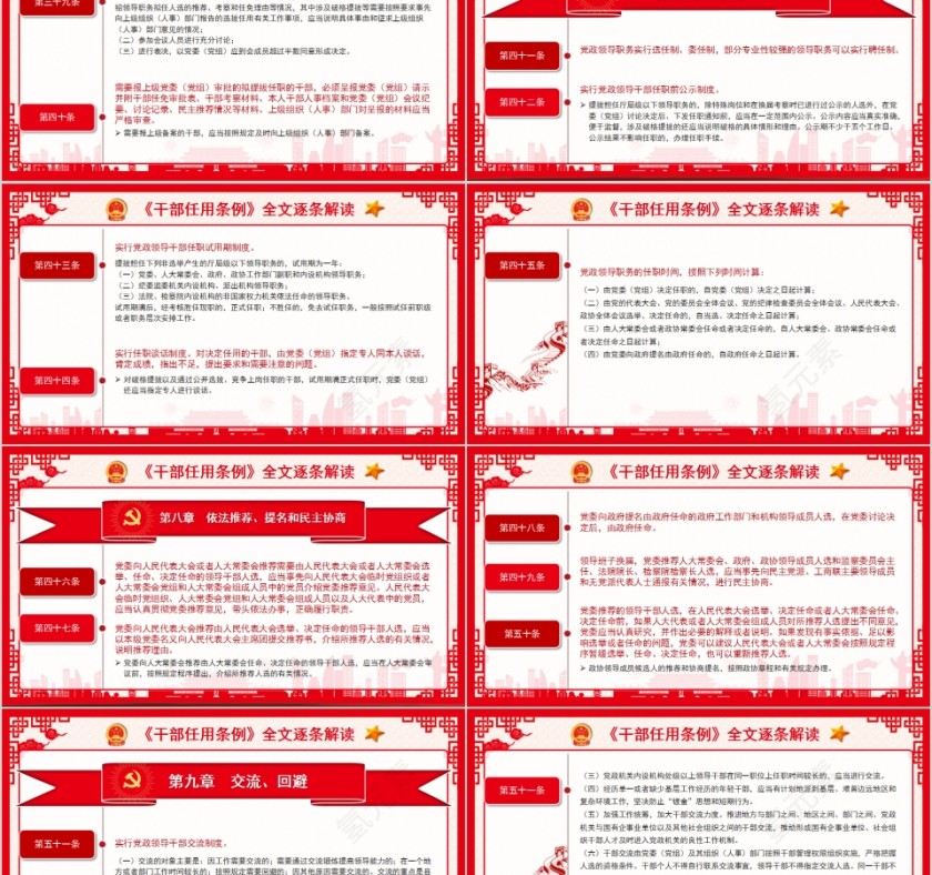 简约清新党政领导干部选拔任用工作条例PPT模板第8张