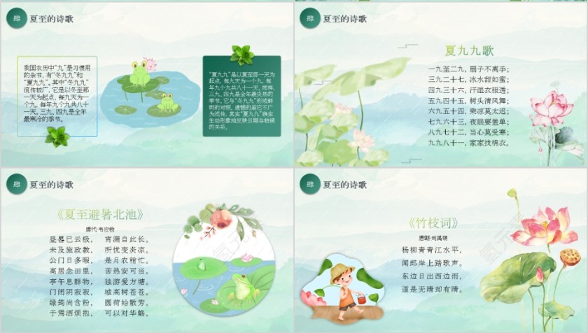 彩色动态二十四节气夏至PPT模板第4张