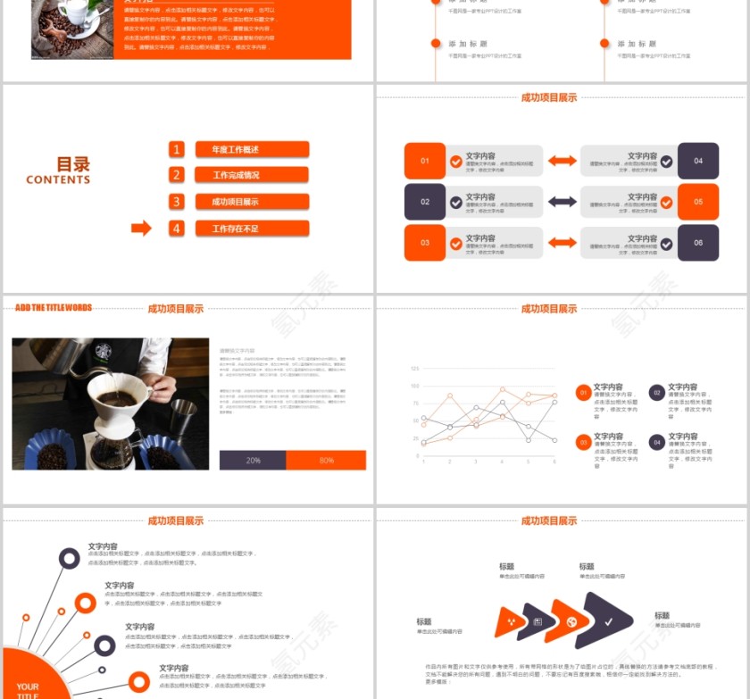 时尚咖啡动态PPT模板第3张