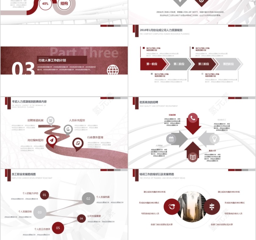 红色20xx年行政人事部工作总结PPT模板第3张