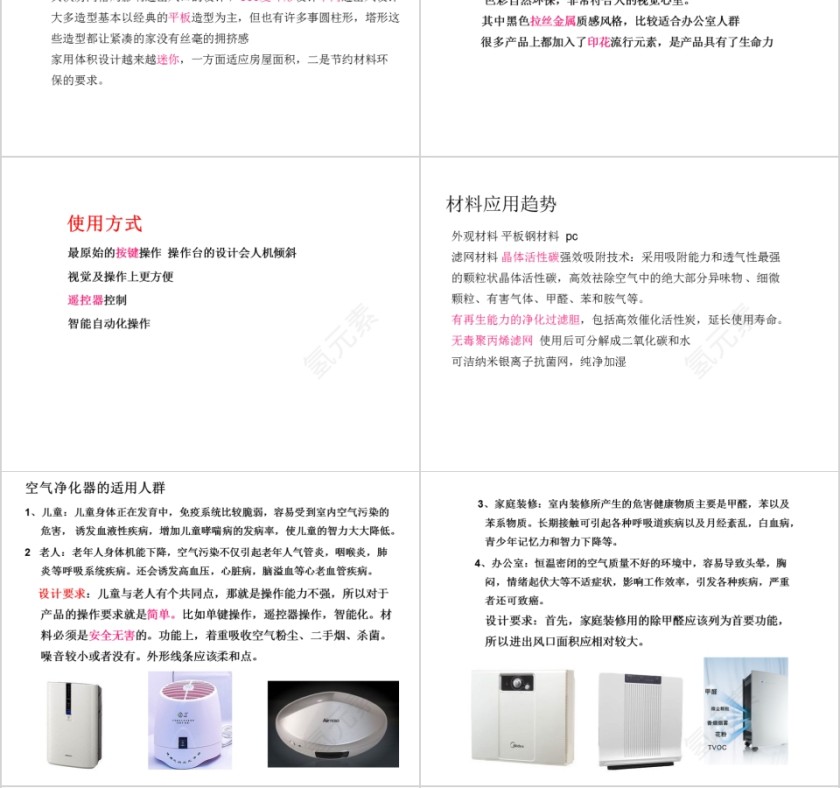 简约空气净化器市场调查报告ppt模板第4张