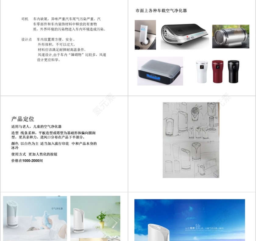 简约空气净化器市场调查报告ppt模板第5张