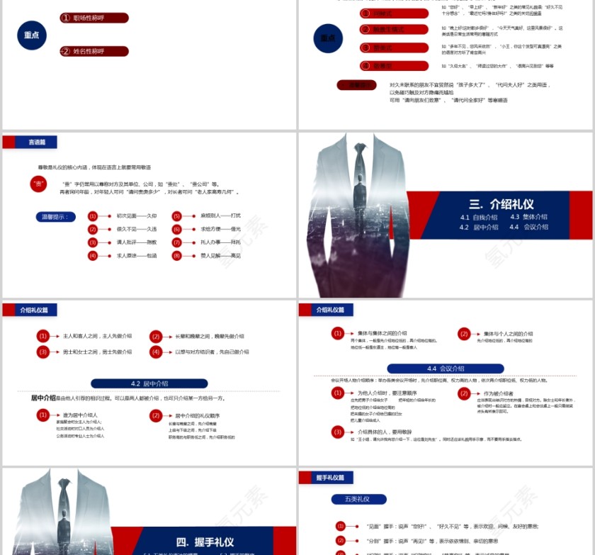 精美全面商务礼仪常识商务礼仪PPT第5张