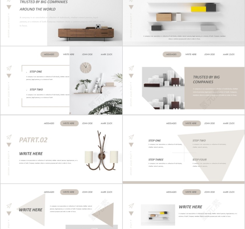 室内设计软装装修装潢家居方案PPT模板动态简约北欧风格案例展示第2张