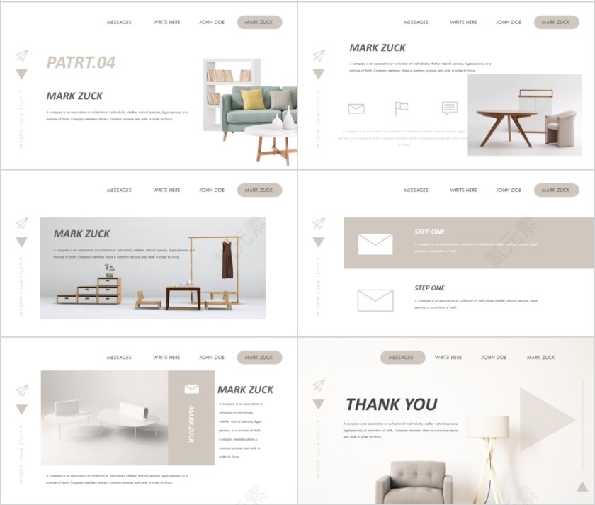 室内设计软装装修装潢家居方案PPT模板动态简约北欧风格案例展示第4张